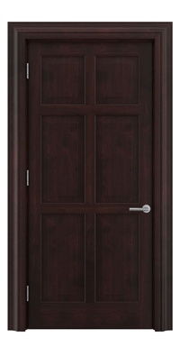 Shadbolt Timeless Type16 hardwood panelled door in American black walnut veneer with dark stain finish