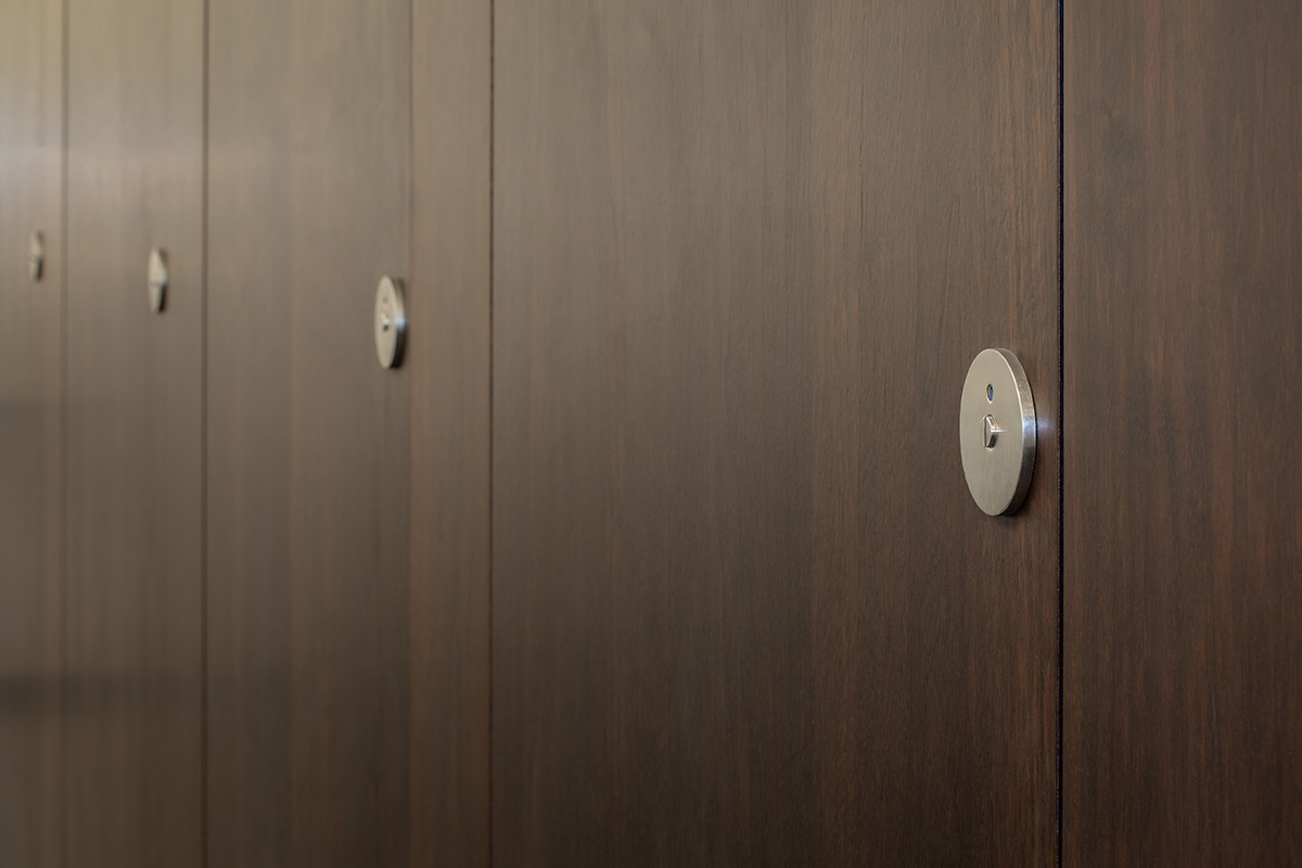 Shadbolt manufactured and supplied American Black Walnut veneered cubicles with a stain finish to 52 Lime Street, The Scalpel building.